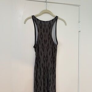 Elegant Black and Gray Ruched Patterned Dress